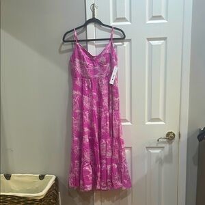 Aqua toile midi dress